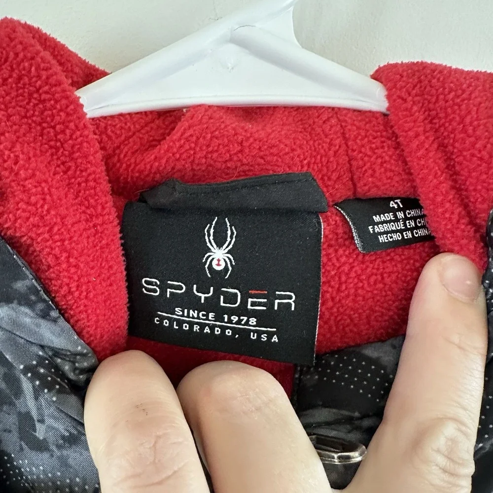 Toddler Boys 4T Spyder Insulated‎ Winter Ski Coat Gray Black Red